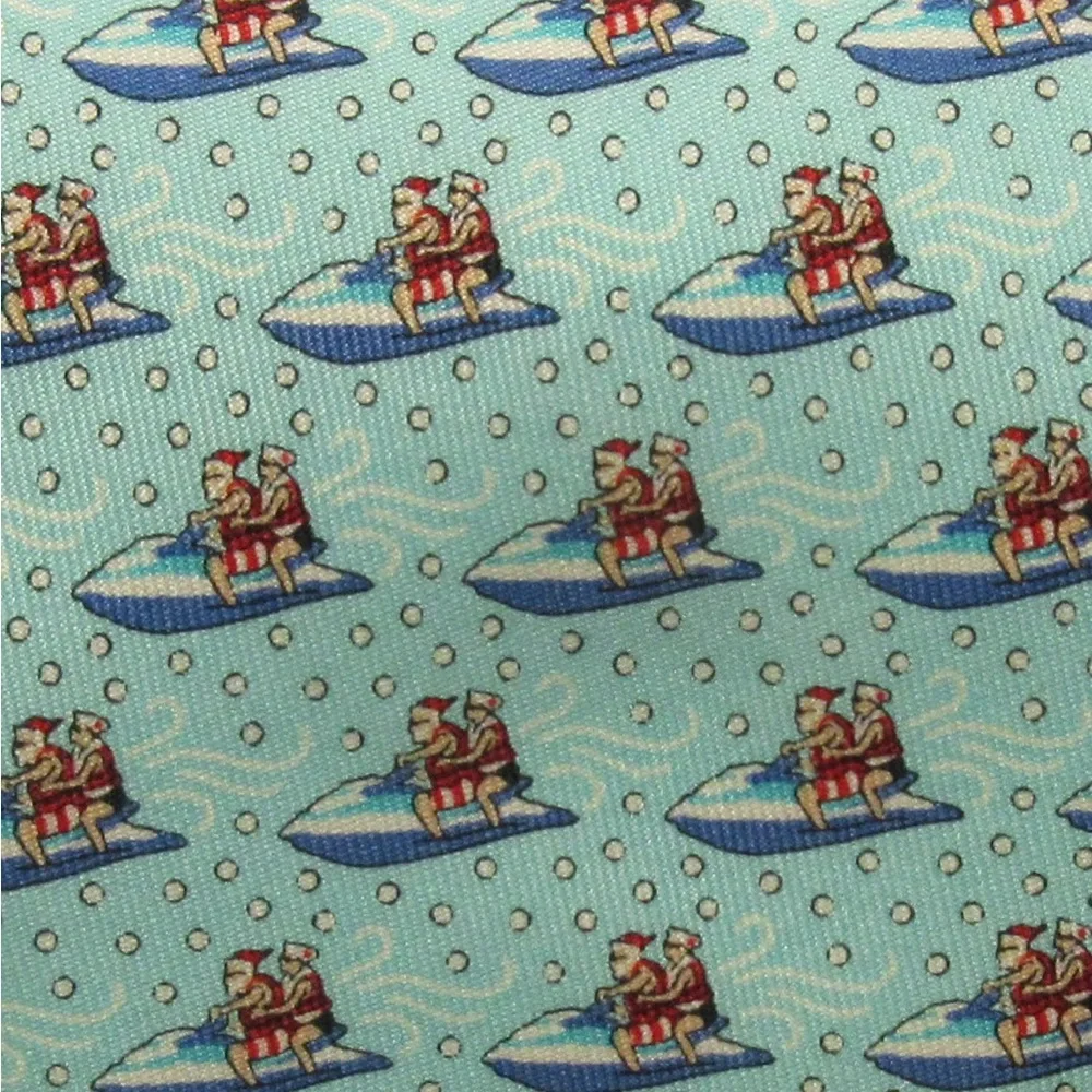 Vineyard Vines Boy's Island Paradise Jet Skiing Santa Print Tie NWT